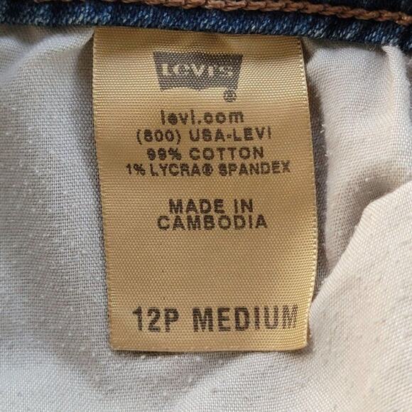 Levis 515 Bootcut Jeans Blue Denim Womens Size 12P Medium Wash Stretch - Picture 9 of 10